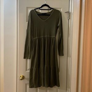 DownEast Olive Long Sleeve Dress